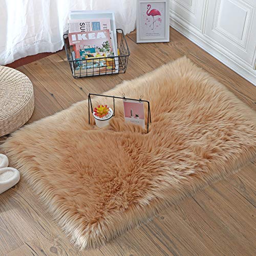 ZPXTI Artificial Alfombra de Lana, sintética ​Alfombra de Piel de Oveja, Alfombra de Piel sintética para salón Dormitorio baño sofá Silla cojín