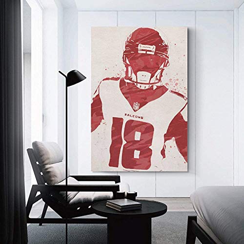 ZRRTTG PóSter Y Estampados Balón de fútbol Calvin Ridley para decoración Familiar Lienzo Pintura Pared Arte Cuadros 23.6"x35.4"(60x90cm) Sin Marco