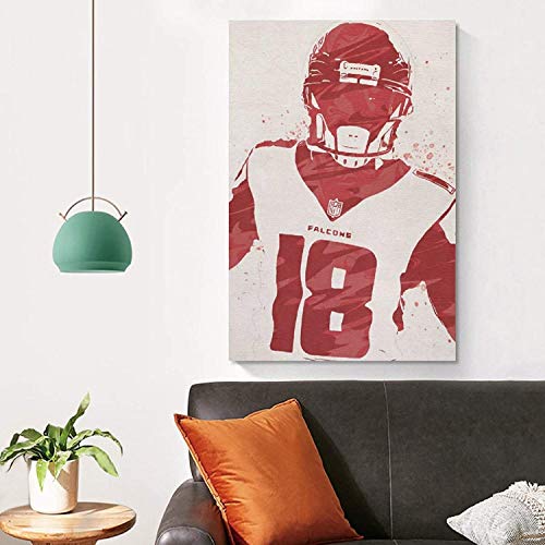 ZRRTTG PóSter Y Estampados Balón de fútbol Calvin Ridley para decoración Familiar Lienzo Pintura Pared Arte Cuadros 23.6"x35.4"(60x90cm) Sin Marco