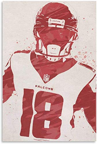 ZRRTTG PóSter Y Estampados Balón de fútbol Calvin Ridley para decoración Familiar Lienzo Pintura Pared Arte Cuadros 23.6"x35.4"(60x90cm) Sin Marco