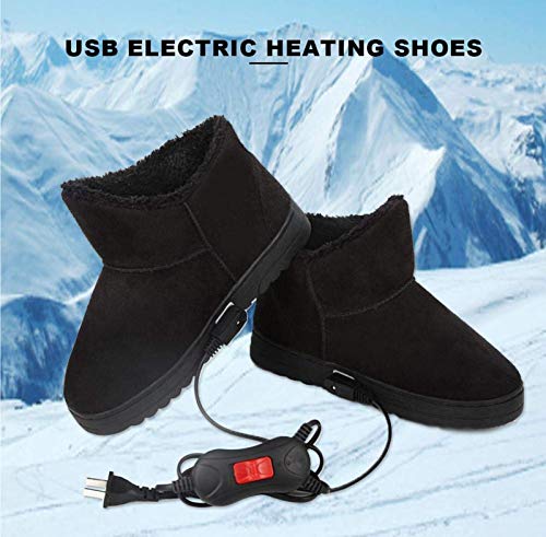 ZRSH Zapatos con Calefacción Eléctrica USB, Botas con Calefacción, Calentador de Pies con Cable USB, Zapatillas con Calefacción Suave Control Inteligente Temperatura,40/42