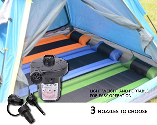 ZStarlite Bomba De Aire Eléctrica Portátil, Bomba De Aire para Colchones Inflables/deflactor para Piscinas, Barcos, Juguetes Hinchable o Camping, con 3 Accesorios, 240V AC / 12V DC