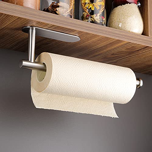 ZUNTO Portarrollos de Cocina - Adhesivo Portarrollos Papel Cocina 34 cm Sin Taladrar Soporte Rollos Papel Cocina, Acero Inoxidable