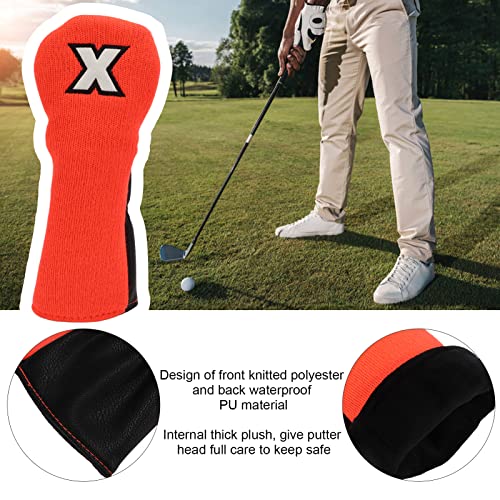 ZYHHDP Cubiertas de Golf de Punto Cubierta de Cabeza de Tela Mixta Protector de Palo de Golf Cubiertas de Cabeza de Golf Poliéster de Punto Impermeable para Entrenamiento de Rutina(Naranja)