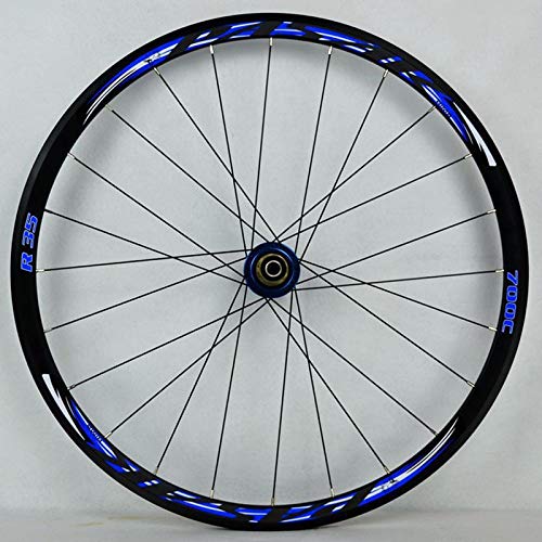 zyy 700c Juego Ruedas Bicicleta Carretera, QR 7/8/9/10/11 Velocidad Rueda Delantera y Trasera ciclocross Cojinetes sellados Freno Disco V/C Llanta Doble Pared 30 mm (Color : Blue)