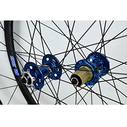 zyy 700c Juego Ruedas Bicicleta Carretera, QR 7/8/9/10/11 Velocidad Rueda Delantera y Trasera ciclocross Cojinetes sellados Freno Disco V/C Llanta Doble Pared 30 mm (Color : Blue)