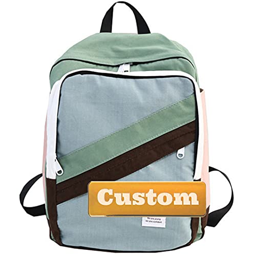 ZZMGDAM Nombre Personalizado Lady Lightweight Running Backpack Purse Classic Basic Travel School (Color : Green, Size : One Size)