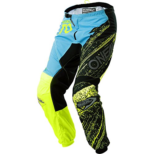 0108-932 - Oneal Element 2018 Burnout Motocross Pantalones 32 Negro Azul Alta Viz