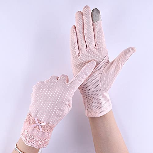 1 Pair Anti UV Summer Thin Driving Gloves Breathable Non-Slip Cotton Women Gloves Outdoor Touch Screen Sunscreen Stretch Gloves - 3