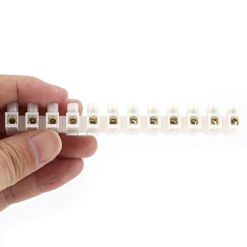 10Pcs Bloque de terminales de tornillo de doble fila de 360V Bloque de tiras de 12 posiciones Conector de cable eléctrico aislado 10A Barrera eléctrica para cables Conexión de electrodomésticos etc