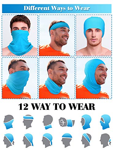 12 Piezas Braga de Cuello de Protección de UV de Unisex Bufanda de Tubo Pañuelo de Cara Bandana Deportiva Pasamontaña para Deportes al Aire Libre (Colores Mixtos)