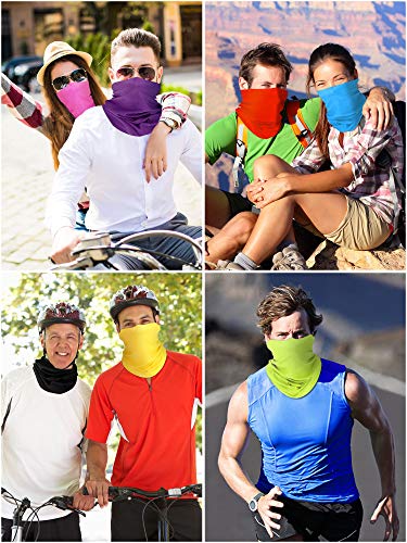 12 Piezas Braga de Cuello de Protección de UV de Unisex Bufanda de Tubo Pañuelo de Cara Bandana Deportiva Pasamontaña para Deportes al Aire Libre (Colores Mixtos)