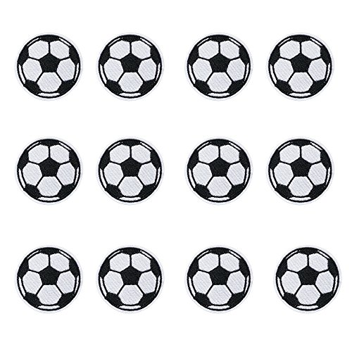 12pcs bola parches hierro en parches de fútbol de balón de fútbol para niños pantalones vaqueros ropa para coser en la chaqueta Mochila Applique DIY Craft