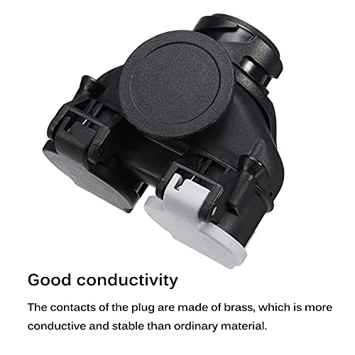 13 Pin Trailer Plug 12v Trailer Adapter, Double-Head Connector Good Conductivity Trailer Plug Waterproof Trailer Power Adapter With Cover Fit For Car Trailer Boat Vehicle Caravan