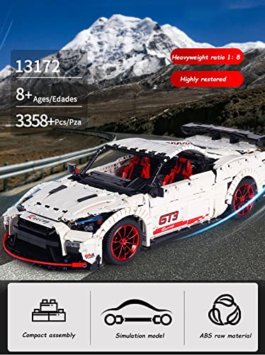 13172 Technology Car Building Blocks Para Nissan,Technology Car Model Racing,Kit Compatible Lego Technology Sports Car Juguetes Para Niños Tecnología 1:8 Modelo Coche Carreras