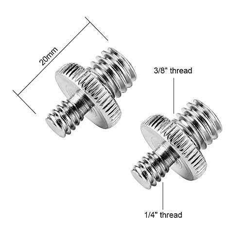 1/4 a 1/4 Tornillo Masculino 1/4 a 3/8 Tornillo Masculino Adaptador de Tornillo Roscado para La Cámara/Trípode/Monopod/Cabeza de La Bola/Soporte de La Luz (4 Piezas)