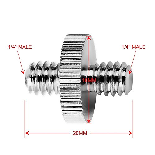 1/4 a 1/4 Tornillo Masculino 1/4 a 3/8 Tornillo Masculino Adaptador de Tornillo Roscado para La Cámara/Trípode/Monopod/Cabeza de La Bola/Soporte de La Luz (4 Piezas)