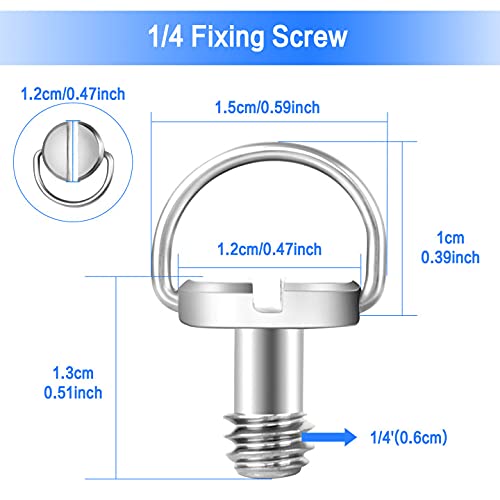 15 Piezas Tornillo Metal para Trípode Placa de Tornillos Liberación Rápida Montaje Tornillo Roscado de Cámara Montaje Tornillos de 1/4 Pulgada