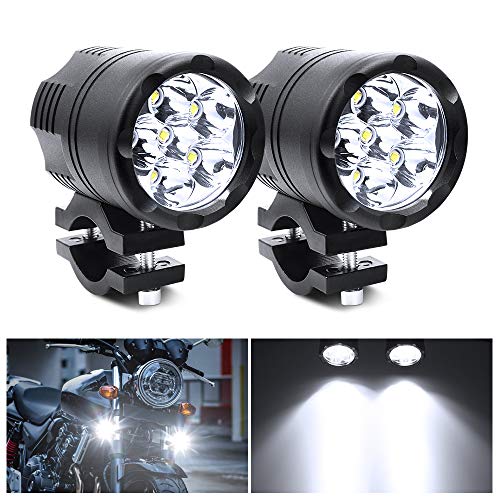 18W Faros Delanteros Moto,6 LEDs Faros Auxiliares Antiniebla Focos LED 6000LM Luces Adicionales Impermeable para 12-24V Motocicleta Coche Camion Tractor Todoterreno