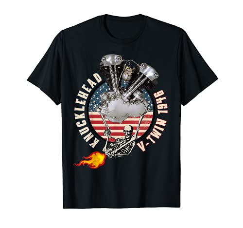 1946 HD Knucklehead VTwin Llama Pedos Motocicleta Americana Camiseta