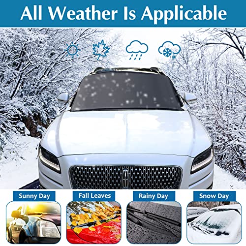 2 Cubiertas de Escarcha para Parabrisas de Coche para Hielo y Nieve Cubierta de Nieve de Tela Oxfor Guardia Protector de Granizo Accesorios Exteriores Automotrices, 74,8 x 42 Pulgadas