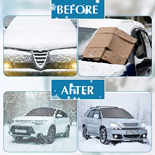 2 Cubiertas de Escarcha para Parabrisas de Coche para Hielo y Nieve Cubierta de Nieve de Tela Oxfor Guardia Protector de Granizo Accesorios Exteriores Automotrices, 74,8 x 42 Pulgadas