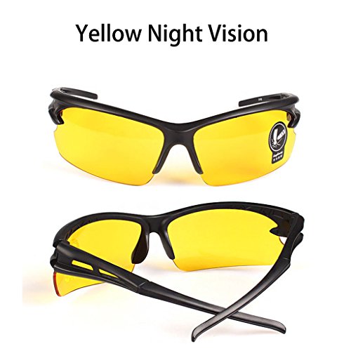 2 Pares Gafas de Sol Unisex Visión Nocturna Lentes Amarillas Sin Polarizar Antideslumbrante Protección UV400 Conducción Disparos de Pesca Esquí de Caza Gafas Deportes al Aire Libre para Hombres Mujere
