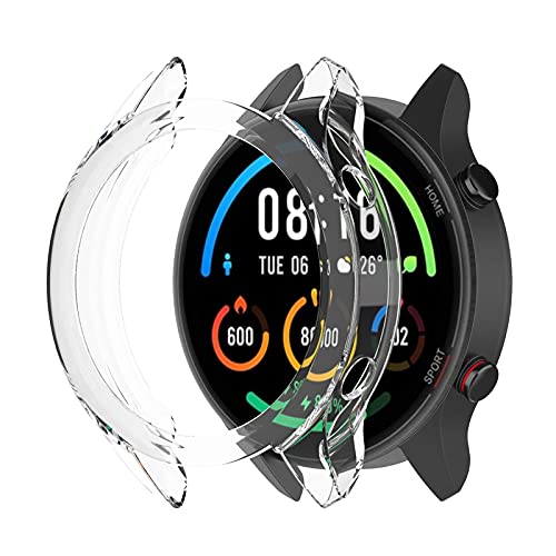 2 Piezas Protector Pantalla para Xiaomi Mi Watch/Mi Watch Color Funda [1 Piezas] Cover, [NO Vidrio] TPU Suave láminas Protectora Anti-rasguños HD Clear TPU [ Alta Sensibilidad]