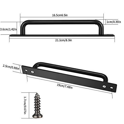 2 Piezas Tiradores Puertas Correderas, Manijas para Puertas Corredizas, Tirador de Puerta de Granero de Acero Inoxidable Negra, Manetas Puertas con Tornillos para Cocina Gabinetes Muebles Armario