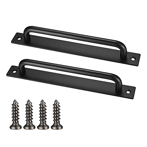 2 Piezas Tiradores Puertas Correderas, Manijas para Puertas Corredizas, Tirador de Puerta de Granero de Acero Inoxidable Negra, Manetas Puertas con Tornillos para Cocina Gabinetes Muebles Armario