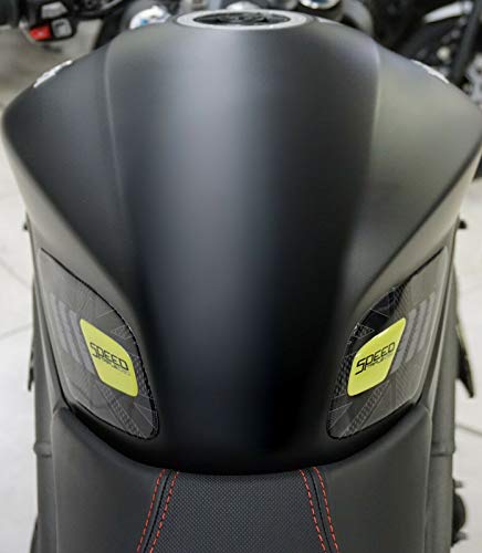 2 protectores laterales de depósito de moto 3D compatible con Triumph Speed ​​Triple 2016-2020 Amarillo