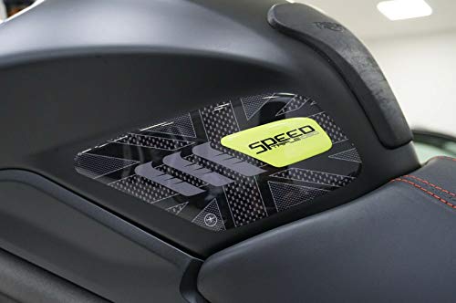 2 protectores laterales de depósito de moto 3D compatible con Triumph Speed ​​Triple 2016-2020 Amarillo