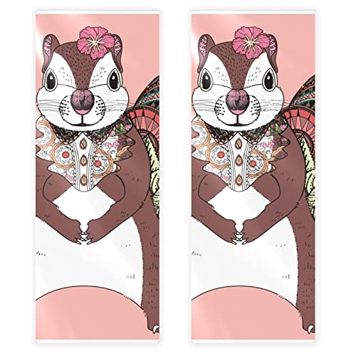 2 uds, Toallas de Gimnasio, Toalla Deportiva para el Sudor, súper Absorbente, Toalla de enfriamiento Ultra Suave Hombre Mujer Etónico Animal Sprint japonés Estilo Rosa 11.5×32 in