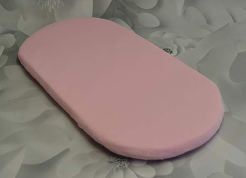 2 x Baby Pram/Crib/ Moses Basket Jersey Fitted Sheet 100% Cotton Pink 30x75cm