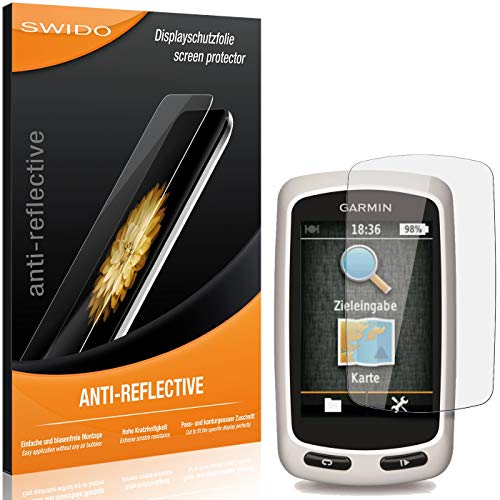 2 x SWIDO® Protector de pantalla Garmin Edge Touring Protectores de pantalla de película "AntiReflex" antideslumbrante