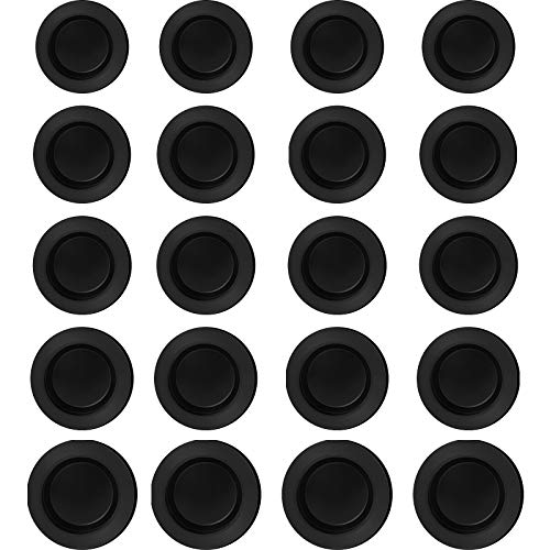 20 Piezas Tapones de Caja de Ahorro de Caucho Negro Tapón de Alcancía Cubierta Tapón de Hucha de Goma Tapón Redondo de Goma (5 Tamaños)