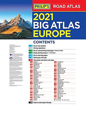 2021 Philip's Big Road Atlas Europe: (A3 Spiral binding) (Philip's Road Atlases)