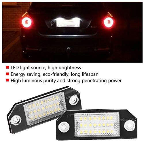 2pcs 24 LED Beads License Plate Lámpara de luz LED para C-MAX 2003-2010 Focus MK2 2003-2008