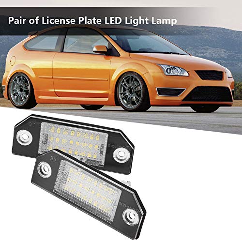 2pcs 24 LED Beads License Plate Lámpara de luz LED para C-MAX 2003-2010 Focus MK2 2003-2008