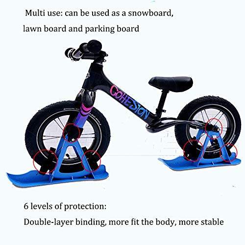 2Pcs Snow Ski Ski Set, 8-14 Pulgadas Bicicleta De Equilibrio para Niños, Skis Kids Snowboard Sled Ski Board Balance Bike Scooter Piezas De Ruedas,Azul