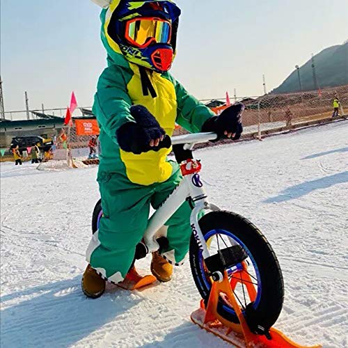 2Pcs Snow Ski Ski Set, 8-14 Pulgadas Bicicleta De Equilibrio para Niños, Skis Kids Snowboard Sled Ski Board Balance Bike Scooter Piezas De Ruedas,Naranja