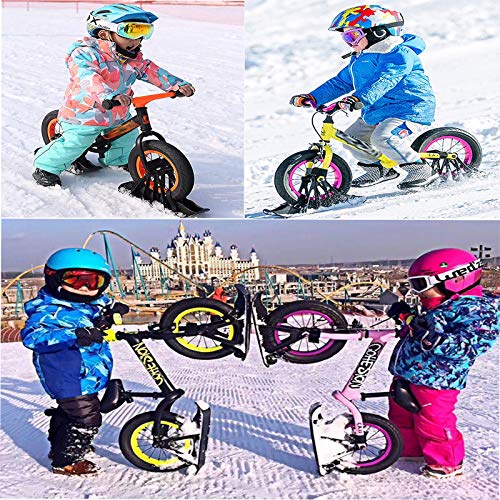 2Pcs Snow Ski Ski Set, 8-14 Pulgadas Bicicleta De Equilibrio para Niños, Skis Kids Snowboard Sled Ski Board Balance Bike Scooter Piezas De Ruedas,Rojo