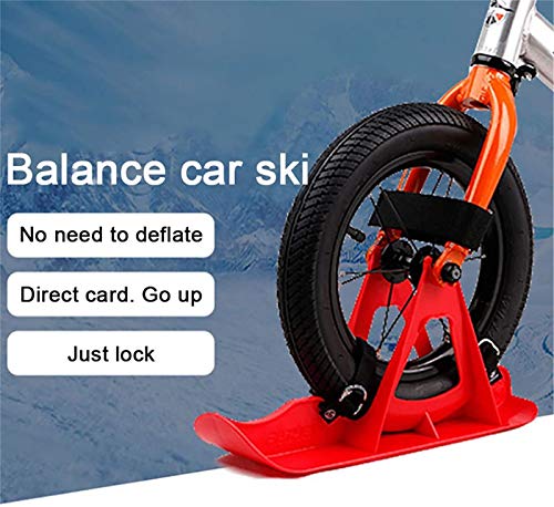 2Pcs Snow Ski Ski Set, 8-14 Pulgadas Bicicleta De Equilibrio para Niños, Skis Kids Snowboard Sled Ski Board Balance Bike Scooter Piezas De Ruedas,Rojo