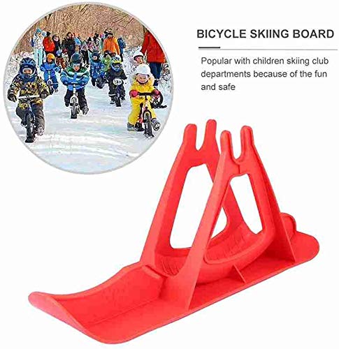 2Pcs Snow Ski Ski Set, 8-14 Pulgadas Bicicleta De Equilibrio para Niños, Skis Kids Snowboard Sled Ski Board Balance Bike Scooter Piezas De Ruedas,Rojo