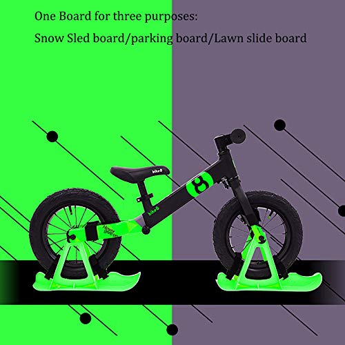 2Pcs Snow Ski Ski Set, 8-14 Pulgadas Bicicleta De Equilibrio para Niños, Skis Kids Snowboard Sled Ski Board Balance Bike Scooter Piezas De Ruedas,Verde