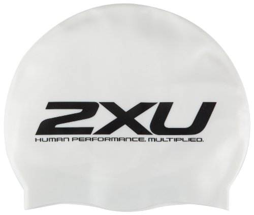 2XU UK 2xu Swim Cap Silver Gorro de natación de Silicona, Unisex, Blanco, Talla única