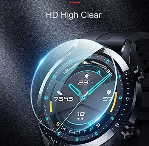 [3 pack] Cristal Templado para HUAWEI GT2 / GT2E 46MM, protector de pantalla para reloj inteligente, Anti-Rasguños reduce huellas dactilares Antiarañazos, accesorios smartwatches