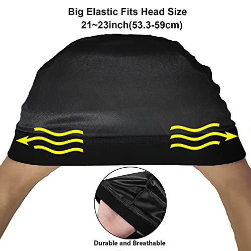 3 Piezas Wave Cap Gorra de Onda Elástica Sedosa para Hombre, Buena Compresión sobre Durag, Tapas de Compresión de Media para 360 540 y 720 Ondas