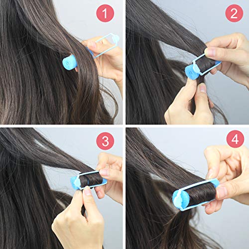 36 Piezas Rulos para el pelo de Esponja, Suave Rodillos para el Cabello, Espuma DIY Herramienta de Rizado para Peinado, Para Mujeres y Niños Peluquería (Rosa, Amarillo, Azul)