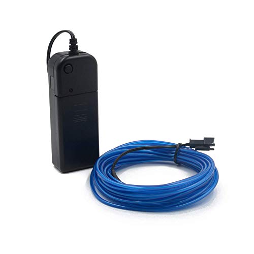 3m/9ft neón EL Wire alambre con brillante electroluminiscente pila caja para noche, partido, boda, coche, empresa(Azul)